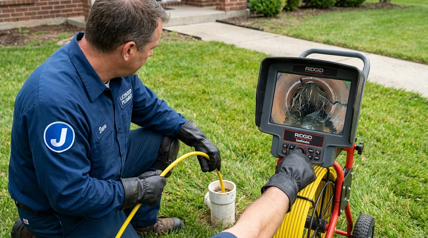Sewer camera inspection being performed by Johns Plumbing LLC in Middleton