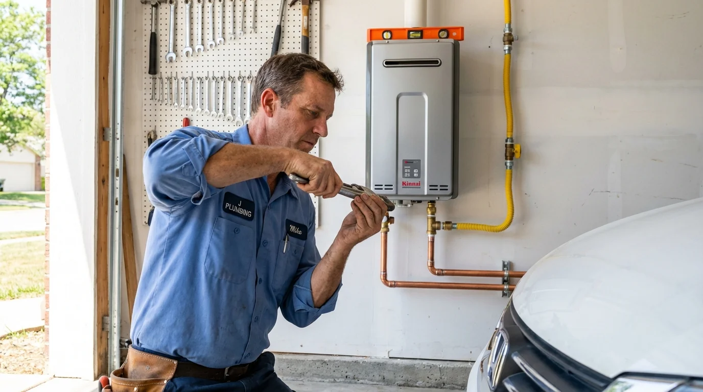 Tankless water heater installation by a Johns Plumbing LLC plumber in Middleton